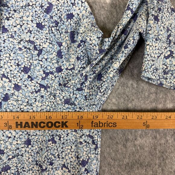 Tuckernuck Blue Hydrangea Floral Hayes Mini Shirt Dress Women Small Pockets - Picture 7 of 11